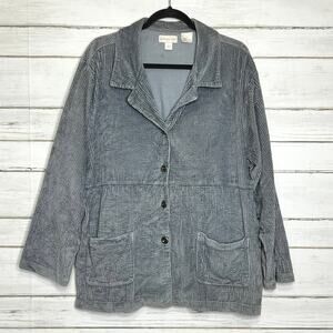 Northern Isles Grey Corduroy Blazer Jacket Shacket Large